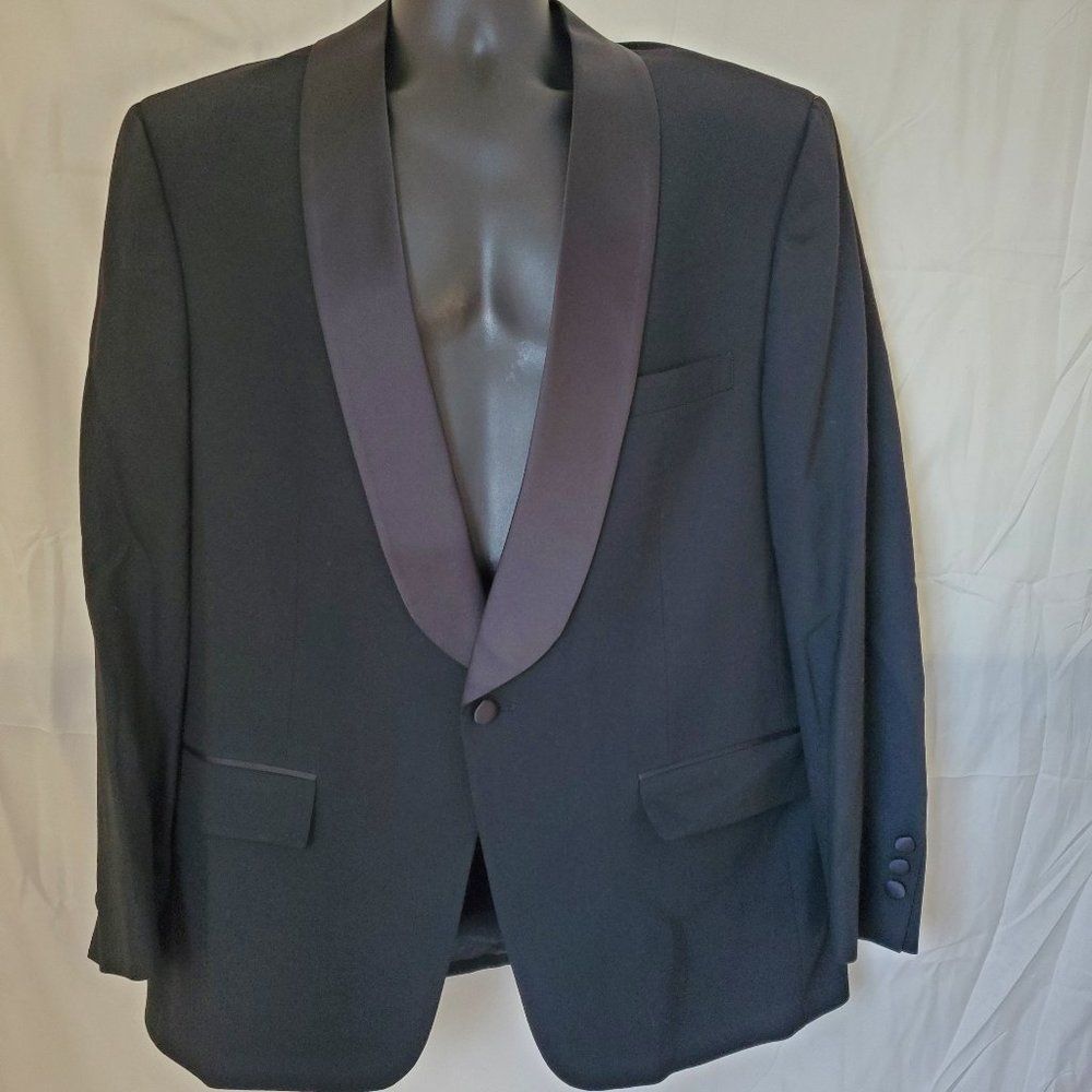 Bill Blass tuxedo jacket 100% wool mens 32r black